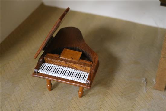 A modern dolls house with furniture W.56cm
